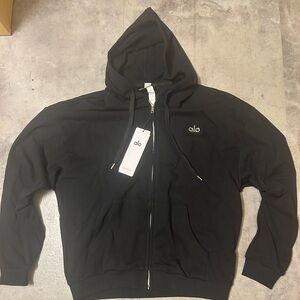 Brand new ALO Black UNISEX Zip-Up hoodie